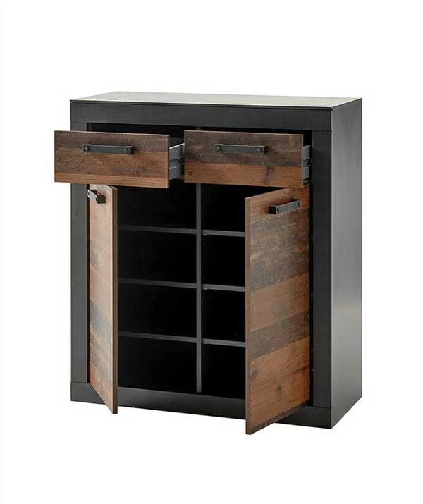 Komoda Brooklyn, 92 x 42 x 104 cm, ruda / pilka