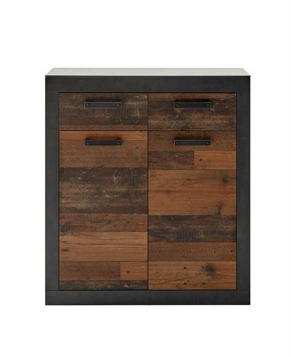 Komoda Brooklyn, 92 x 40 x 104 cm, ruda / pilka