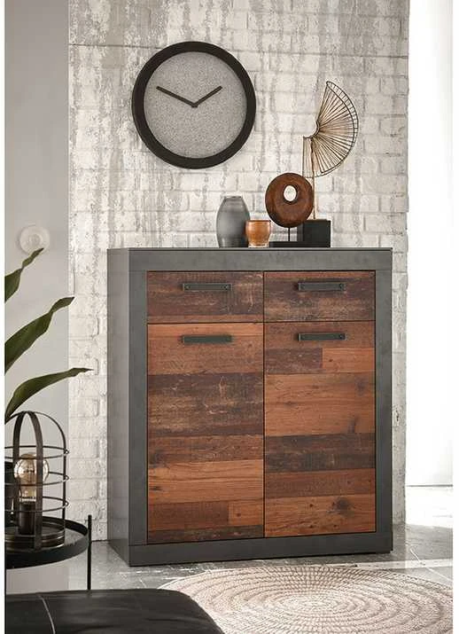Komoda Brooklyn, 92 x 40 x 104 cm, ruda / pilka