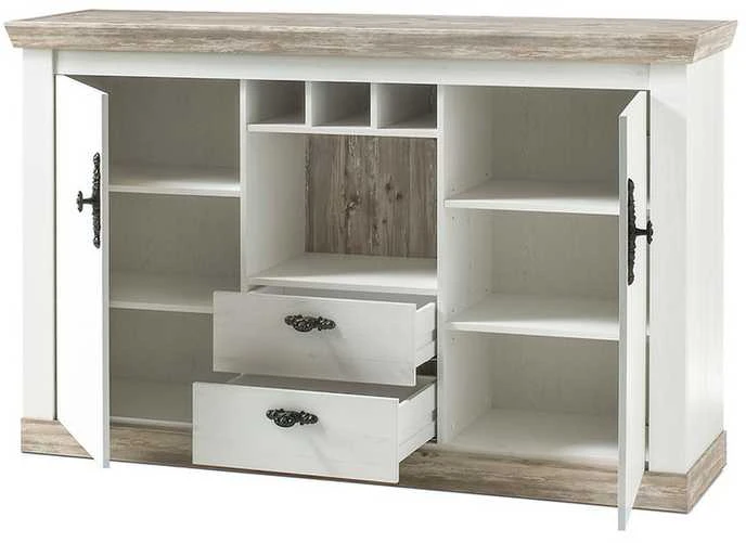 Komoda Florenz, 167 x 44 x 104 cm, baltoji pušis / pušis