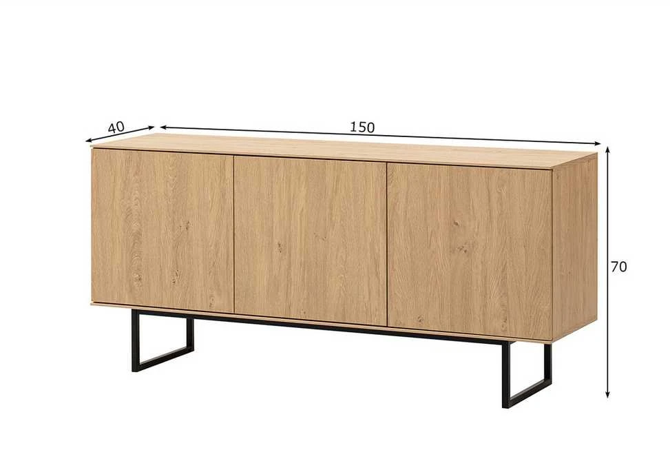 Komoda Kalmar, 150 x 40 x 70 cm, ąžuolas