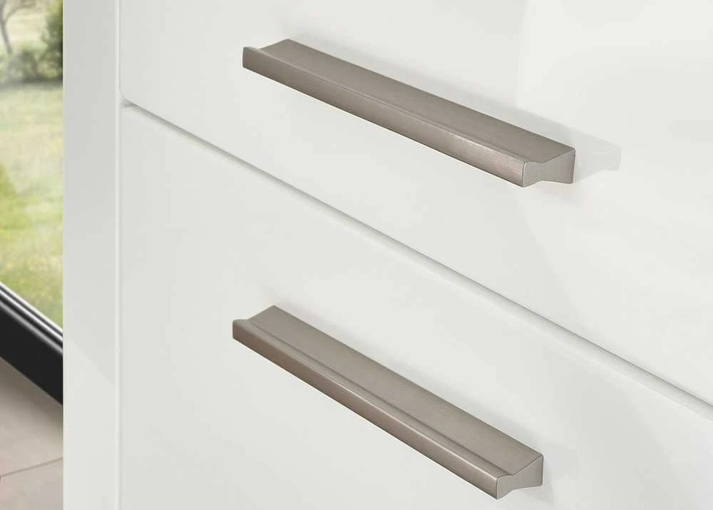 Komoda Meran, 198 x 43 x 83 cm, baltas blizgus