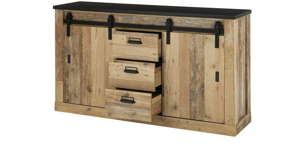 Komoda Sherwood, 162 x 43 x 91 cm, ruda / pilka