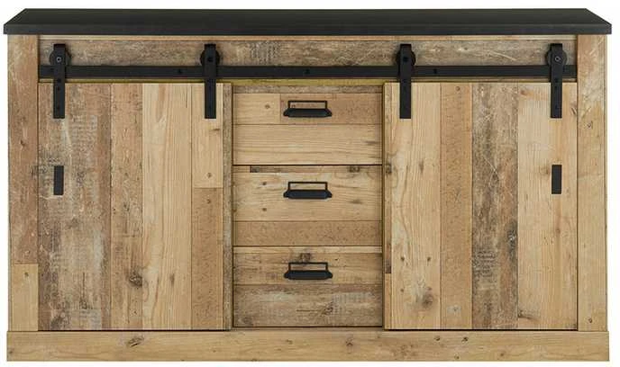 Komoda Sherwood, 162 x 43 x 91 cm, ruda / pilka