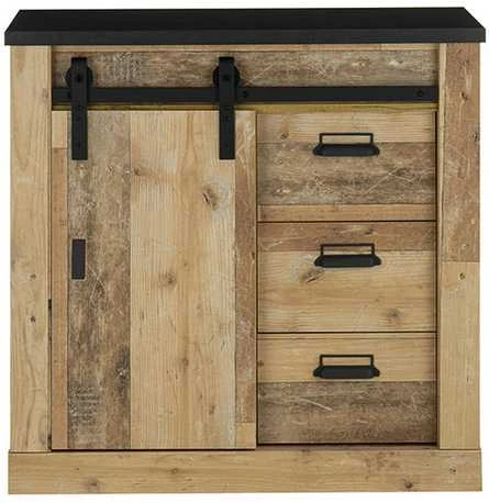 Komoda Sherwood, 93 x 43 x 91 cm, ruda / pilka