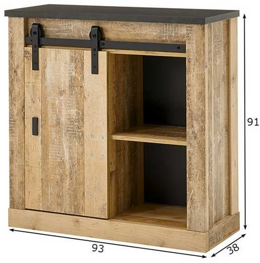 Komoda Sherwood, 93 x 38 x 91 cm, ruda / pilka