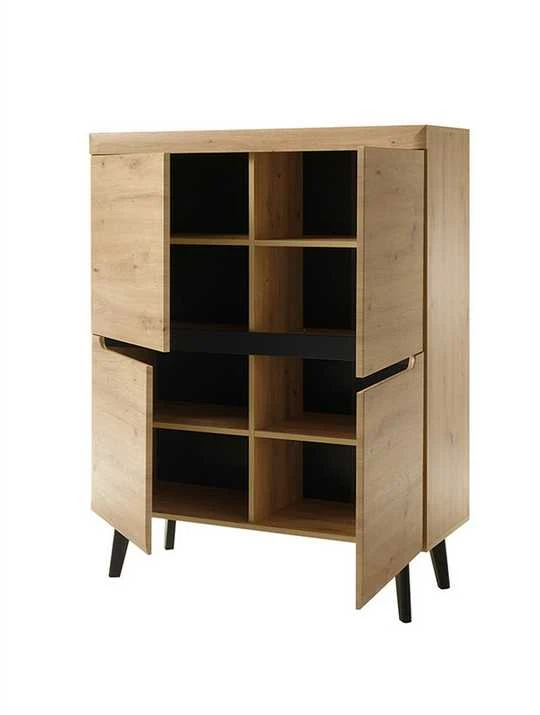 Aukšta komoda Imv Torge, 107 × 40 × 134 cm, ąžuolo spalvos
