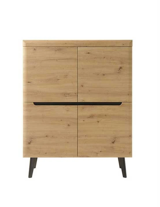 Aukšta komoda Imv Torge, 107 × 40 × 134 cm, ąžuolo spalvos
