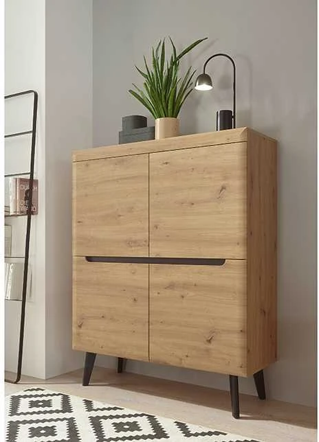 Aukšta komoda Imv Torge, 107 × 40 × 134 cm, ąžuolo spalvos