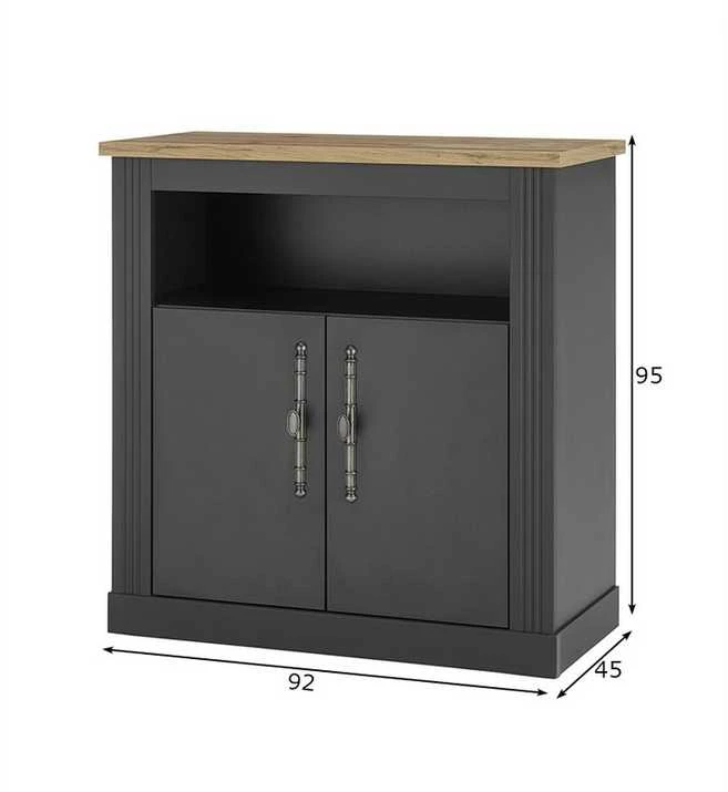 Komoda Imv Westminster, 92 cm, tamsiai pilka/ąžuolinė