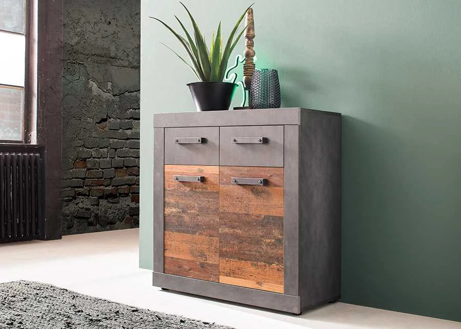 Komoda Indy, 82 x 37 x 86 cm, pilka