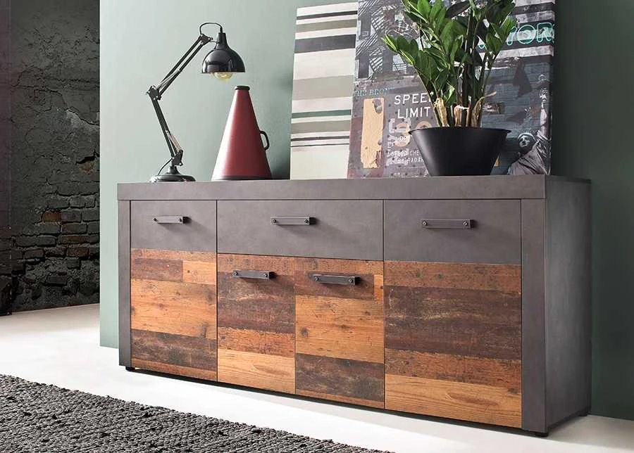 Komoda Indy, 178 x 40 x 77 cm, pilka