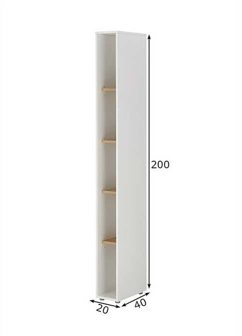 Lentyna City, 20 x 40 x 200 cm, balta / ąžuolas