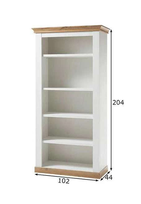 Lentyna Landhaus, 102 x 44 x 204 cm, baltoji pušis / ąžuolas