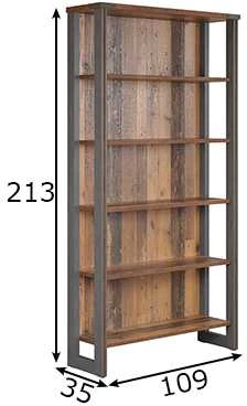 Lentyna Prime, 109 x 35 x 213 cm, tamsiai pilka / medžio spalvos