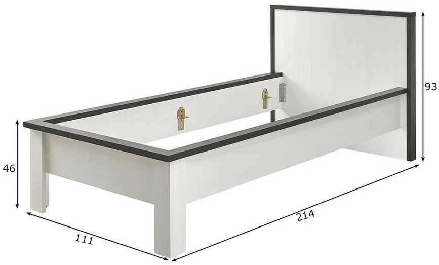 Lova Sherwood, 90 x 200 cm, balta / pilka
