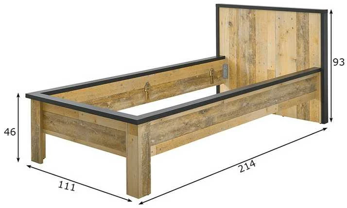 Lova Sherwood, 90 x 200 cm, ruda / pilka