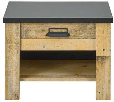 Naktinė spintelė Sherwood, 60 x 39 x 46 cm, ruda / pilka