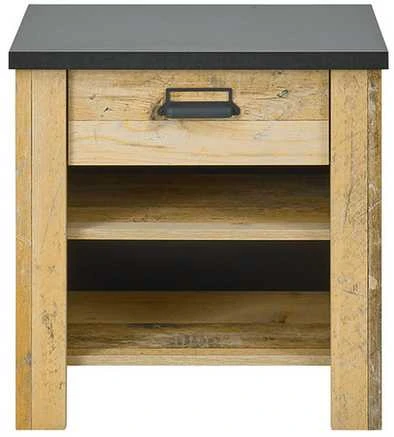 Naktinė spintelė Sherwood, 60 x 39 x 61 cm, ruda / pilka