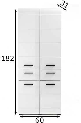Praustuvo spintelė Skin, 60 x 31 x 56 cm, baltas blizgesys