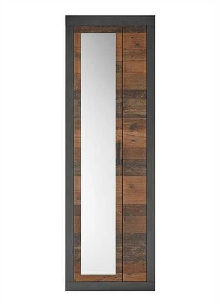 Prieškambario spinta Brooklyn, 65 x 42 x 201 cm, ruda / pilka