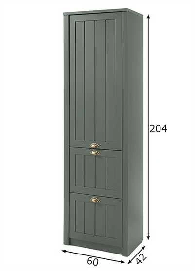 Prieškambario spinta Ascot, 60 x 42 x 204 cm, tamsiai žalia