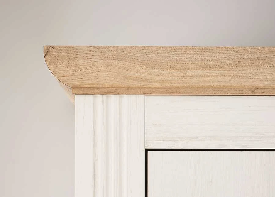 Prieškambario spinta Westminster, 108 x 46 x 203 cm, balta / ąžuolas