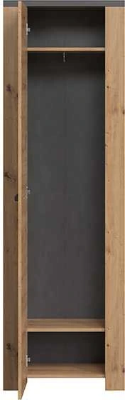 Prieškambario spintelė Follow, 62 x 35 x 199 cm, ąžuolas / pilka