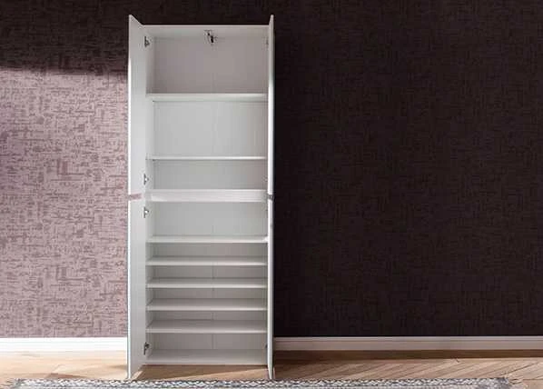 Prieškambario spintelė Mirror, 74 x 34 x 191 cm, balta