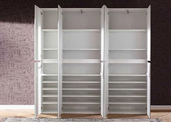 Prieškambario spintelė Mirror, 185 x 34 x 191 cm, balta