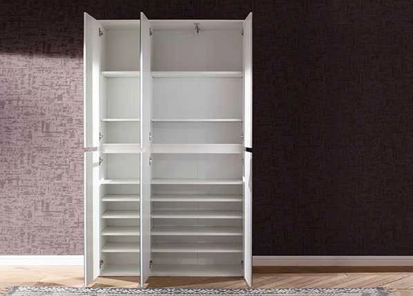Prieškambario spintelė Mirror, 111 x 34 x 191 cm, balta