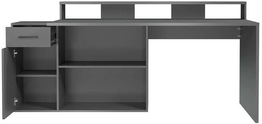 Rašomasis stalas Gamer, 160 x 115 x 92 cm, matinis antracitas