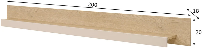 Sieninė lentyna Cantara, bežas / ąžuolas