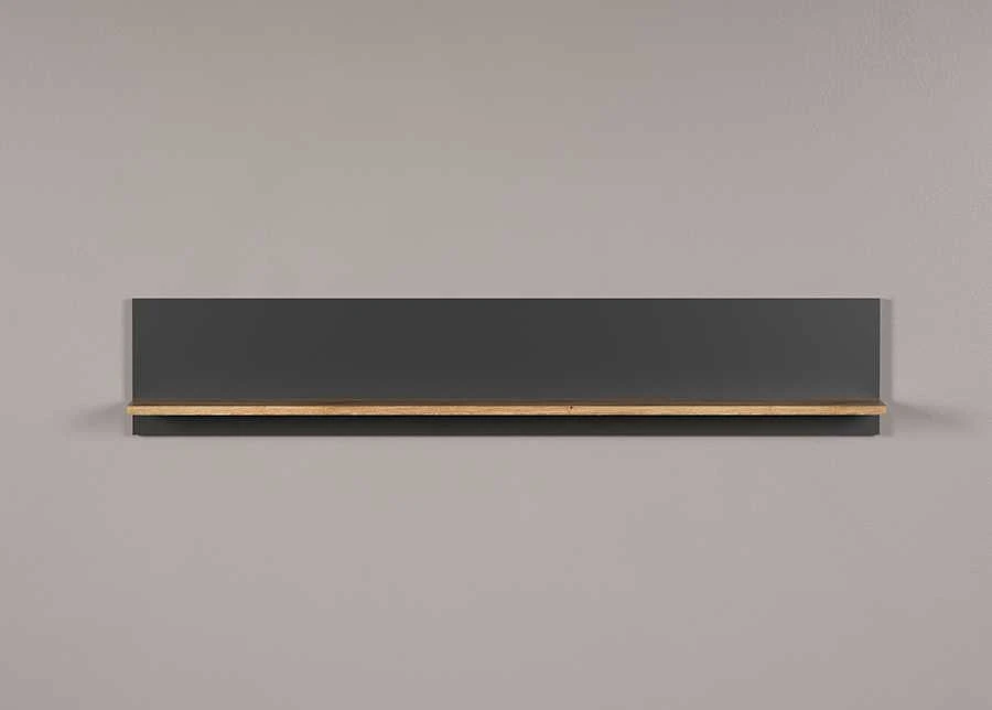 Sieninė lentyna Esteban, 150 x 18 x 25 cm, antracitas / ąžuolas