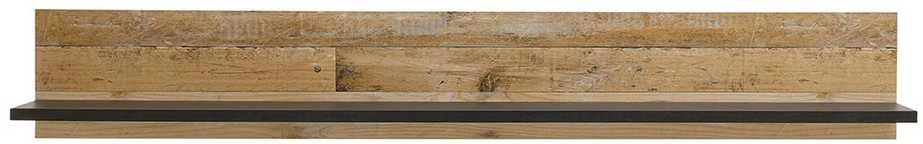Sieninė lentyna Sherwood, 160 x 30 x 22 cm, ruda / pilka