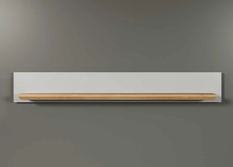 Sieninė lentyna Landside, 153 x 22 x 22 cm, šviesiai pilka / ąžuolas