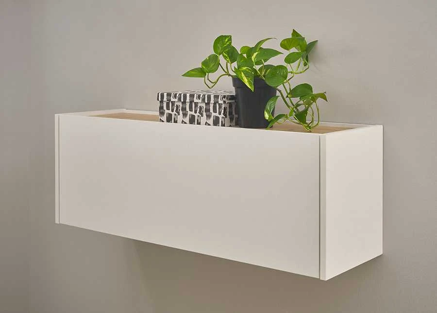Sieninė spintelė City, 100 x 30 x 35 cm, balta / ąžuolas