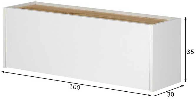 Sieninė spintelė City, 100 x 30 x 35 cm, balta / ąžuolas