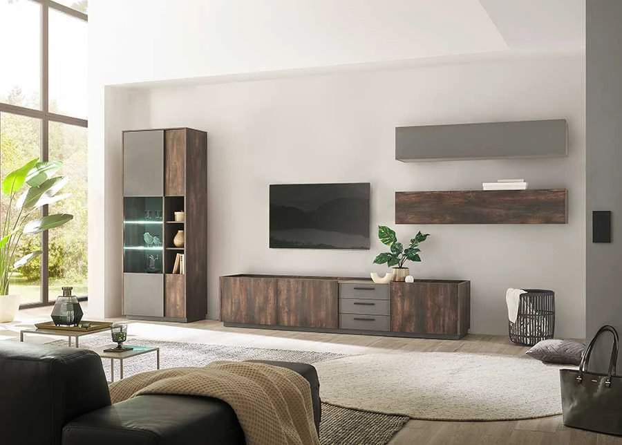 Sieninė spintelė Largo, 152 x 30 x 30 cm, antracitas