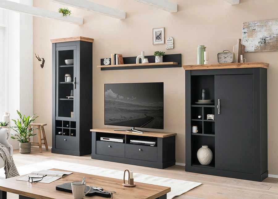 Spinta Catania, 107 x 38 x 146 cm, ąžuolinė / antracitas