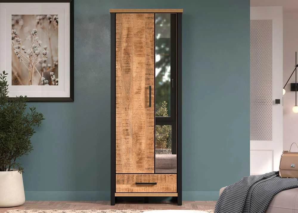 Spinta Enna, 73 x 39 x 195 cm, mango / juoda