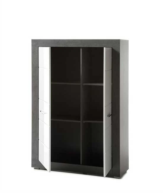 Spinta Etero, 100 x 35 x 142 cm, tamsiai pilka / baltas blizgesys