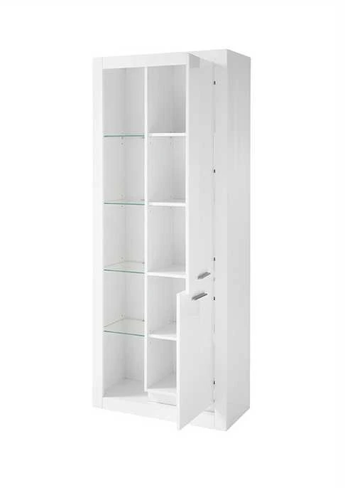 Spinta Meran, 80 x 37 x 195 cm, baltas blizgus