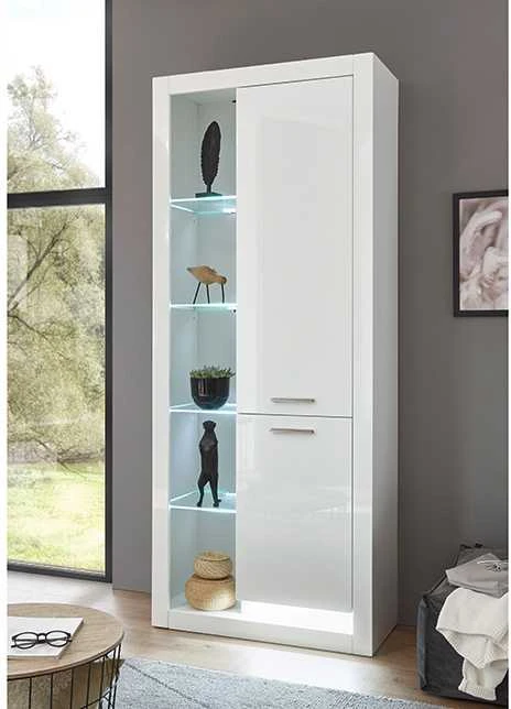 Spinta Meran, 80 x 37 x 195 cm, baltas blizgus