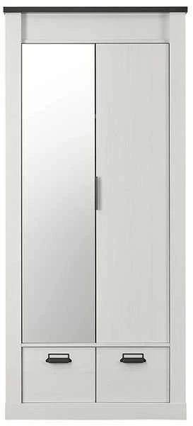 Spinta Sherwood, 93 x 63 x 209 cm, balta / pilka