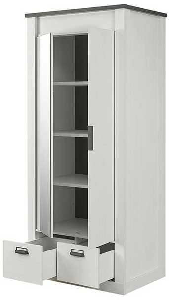 Spinta Sherwood, 93 x 63 x 209 cm, balta / pilka