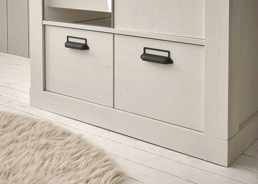 Spinta Sherwood, 93 x 63 x 209 cm, balta / pilka