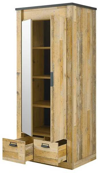 Spinta Sherwood, 93 x 63 x 209 cm, ruda / pilka