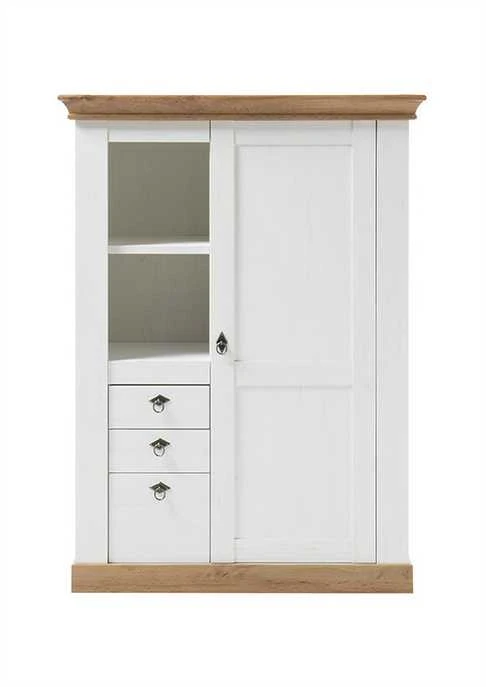 Spinta Landhaus, 102 x 44 x 139 cm, baltoji pušis / ąžuolas