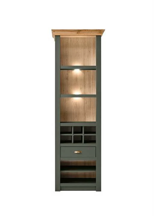 Spintelė-lentyna Cambridge 68 x 45 x 207 cm, žalia / ąžuolinė